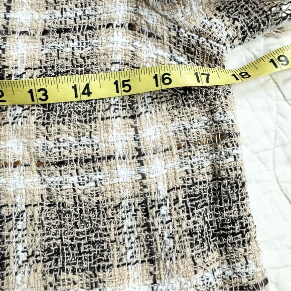 Zara Brown Plaid Dress S Preppy Academia Classic Boho Chic Fringe Pockets NEW - Picture 11 of 13